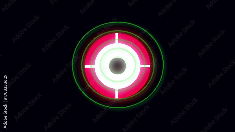 Poster abstract neon glowing target animation red green circle hud interface sci fi energy pulse seamless l