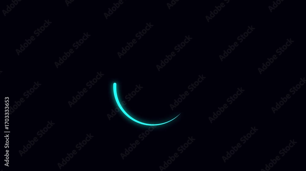 Aufkleber animated loading screen cyan neon glow digital interface hud sci fi futuristic seamless motion loop.