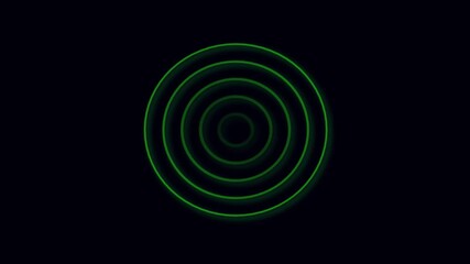 Animated green rings expanding motion graphics hud interface technology seamless loop dark background. Abstract green rings expanding animation loop seamless motion graphics. - Powered by Adobe