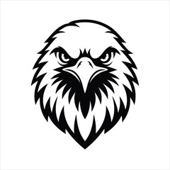 Eagle Head Silhouette – Tribal Style Predator Bird Vector Icon