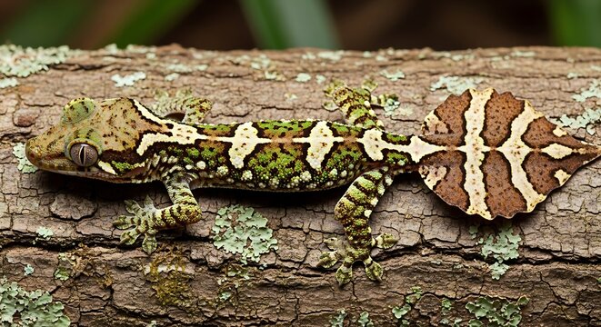 Colorful Gecko on a Branch.