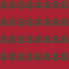 Christmas Tree Fair Isle Seamless Pattern Design