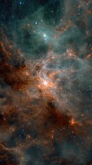 Obraz premium Colorful Deep Space Nebula With Stars