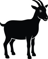 Obraz premium goat silhouette goat icon isolated on white backg.eps
