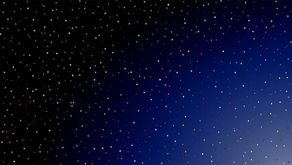 Colorful starlight sparkles on deep blue gradient background creating magical vibe