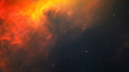 Dramatic Space Nebula with Stars and Glowing Clouds Background Image