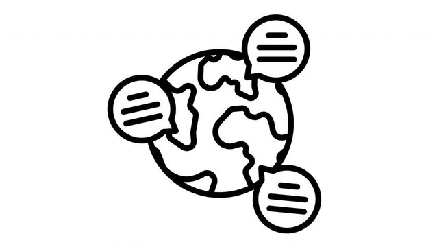 Animated Global Communication Network