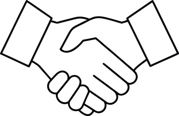 Two people of diverse gender and business background shake hands, a symbol of partnership and agreement