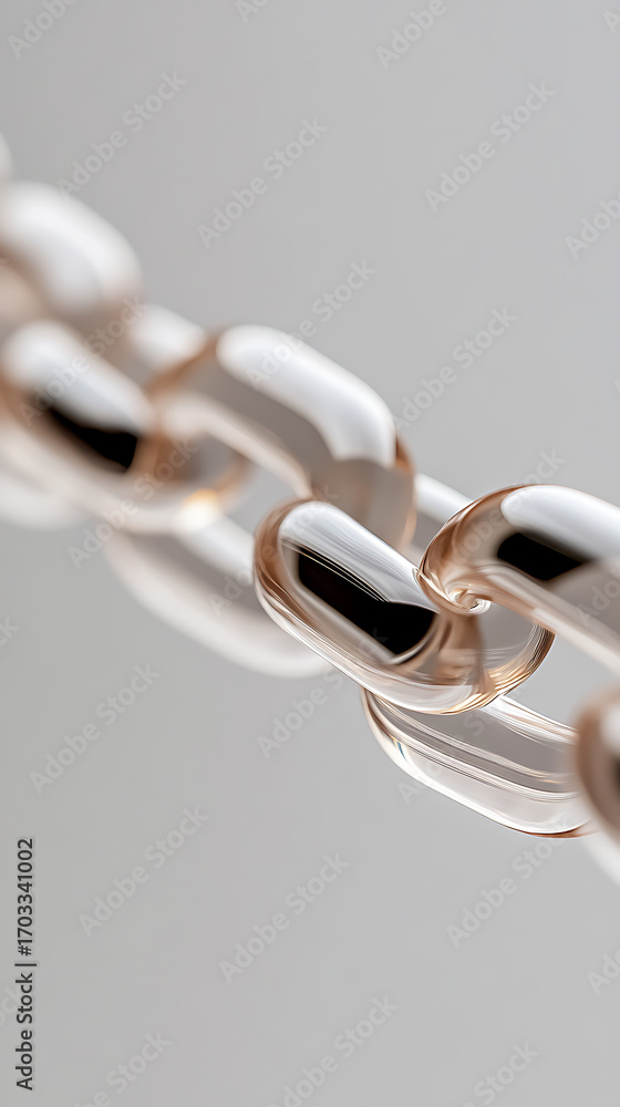 Aufkleber interlocking metal links form a strong chain, reflecting light and highlighting the connection betwe