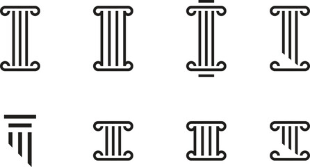 column icon greek roman logo design concept idea