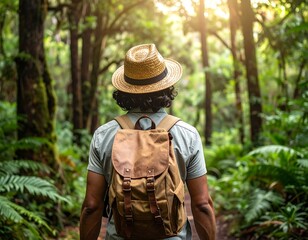 Man hiking in lush forest (5)