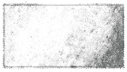 black and white distressed grunge frame with rough texture and splattered details.