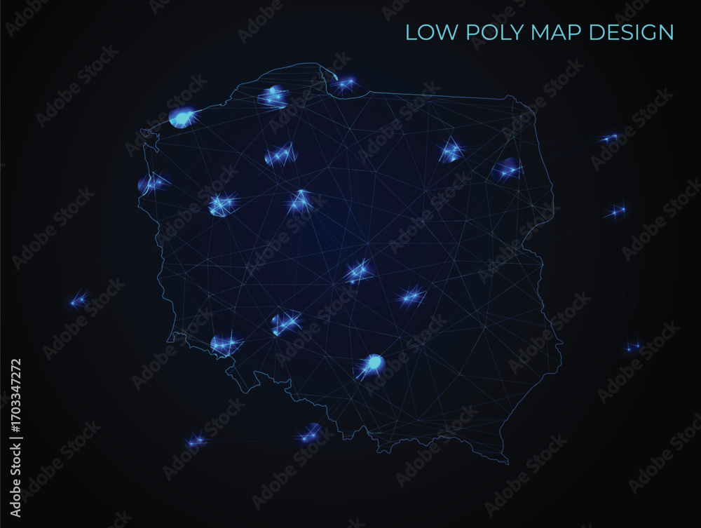 Wall mural abstract digital networking connectivity vector map design