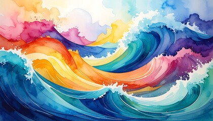 Vibrant colorful waves
