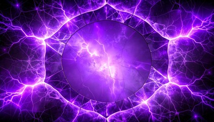 Fototapeta premium Electric Purple Lightning with Energy Arcs and Dramatic Dark Background