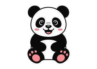 Adorable Cartoon Panda Icon, Panda Vector design