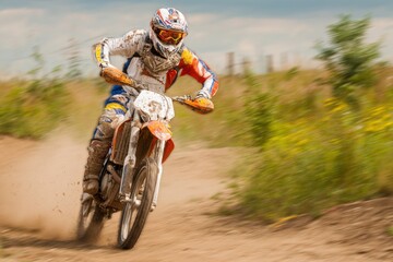 man riding a bike in the woods