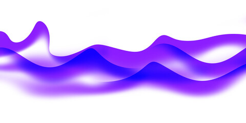Abstract wavy shape in shades of purple and blue that appears floating against clean transparent background. Soft liquid or fabric-like texture. Curves gentle motion flowing piece silk