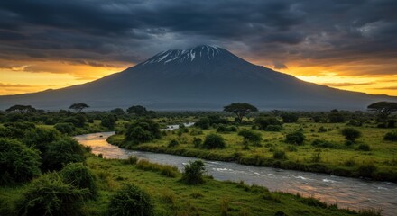 Scenic River Flowing Through The