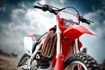 motorcross handle from low view