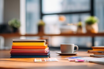 office desk with cup of coffee