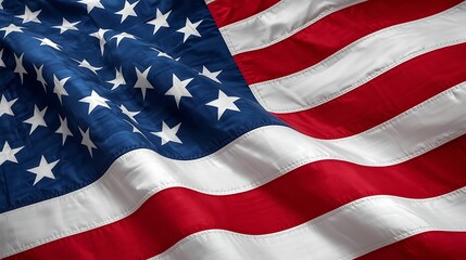 Obraz premium The Stars and Stripes of the American Flag in the Wind