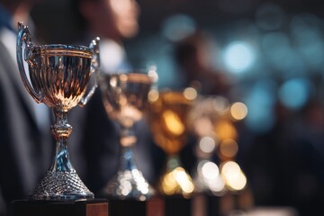 trophies on the table