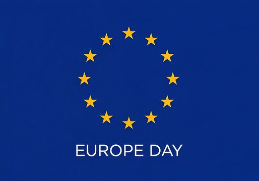 Celebration of Europe day with european union flag design for international unity and peace