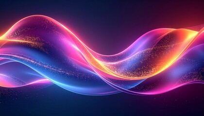Glowing energy waves in vibrant colors on dark background.
