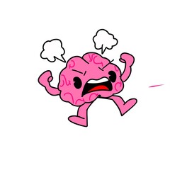 Colorful Cartoon Brain Character art