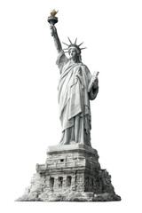 Fototapeta premium Vector style Statue of Liberty isolated on a cutout PNG transparent background