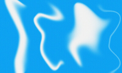 Abstract wavy white shapes create visual interest on a blue background