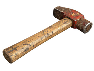 Hammer's Time: Close-up of a sturdy hammer with a wooden handle, ready for construction or repair tasks, capturing essential details of its design and function.