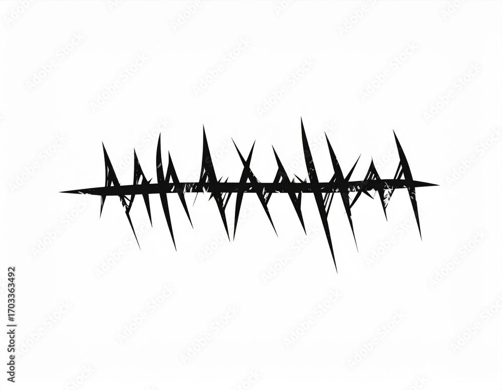 Poster abstract sharp line design in black and white minimalist style graphic element on a white plain back