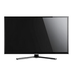 Flat-screen TV, black, rectangular display