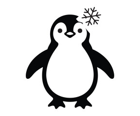 Cute penguin with snowflake