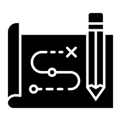 Project Plan Icon Route and Pencil