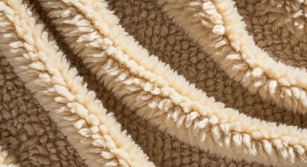Soft Beige Sherpa Fabric Texture Close Up Fleece Material