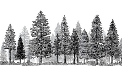 Obraz premium winter forest vector illustration