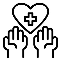 Heart Healthcare Hands Icon