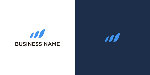 Elegant abstract logo design with initial WP monogram for modern business branding and corporate identity needs, featuring clean blue geometric shapes.
