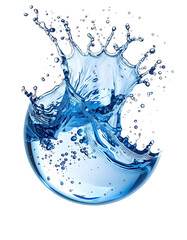 A vibrant water splash from a sphere
