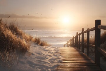 Obraz premium Boardwalk to Golden Beach