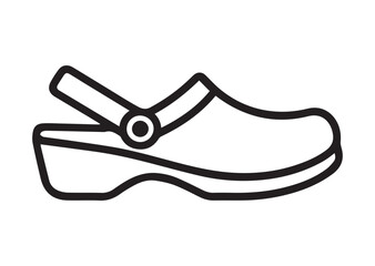Clog style shoes outline Icon, Clog style shoes outline Vector design