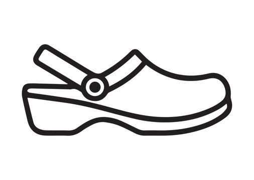 black clogs outline, side view clip art preview