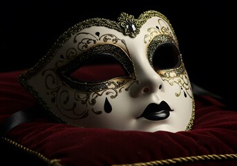 A Creepy and Ornate Venetian Masquerade Mask