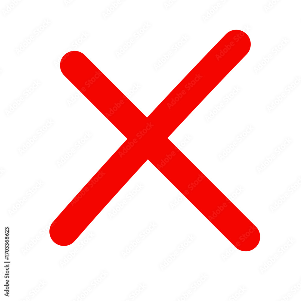 Poster red cross mark isolated on transparent background