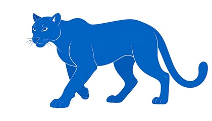 Obraz premium A bold blue panther silhouette