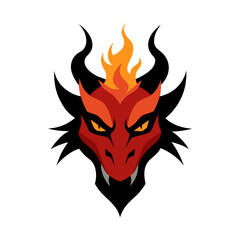 Majestic Dragon Head Minimal Design Vector Illustration