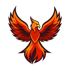Powerful Phoenix Streamlined Flying Vector Illustration